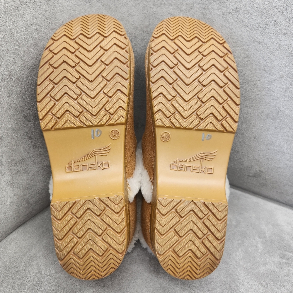 Dansko Pro Cozy Clogs Women's 11.5 Tan Suede Shearling Boho Cottagecore New $150 - Picture 14 of 15